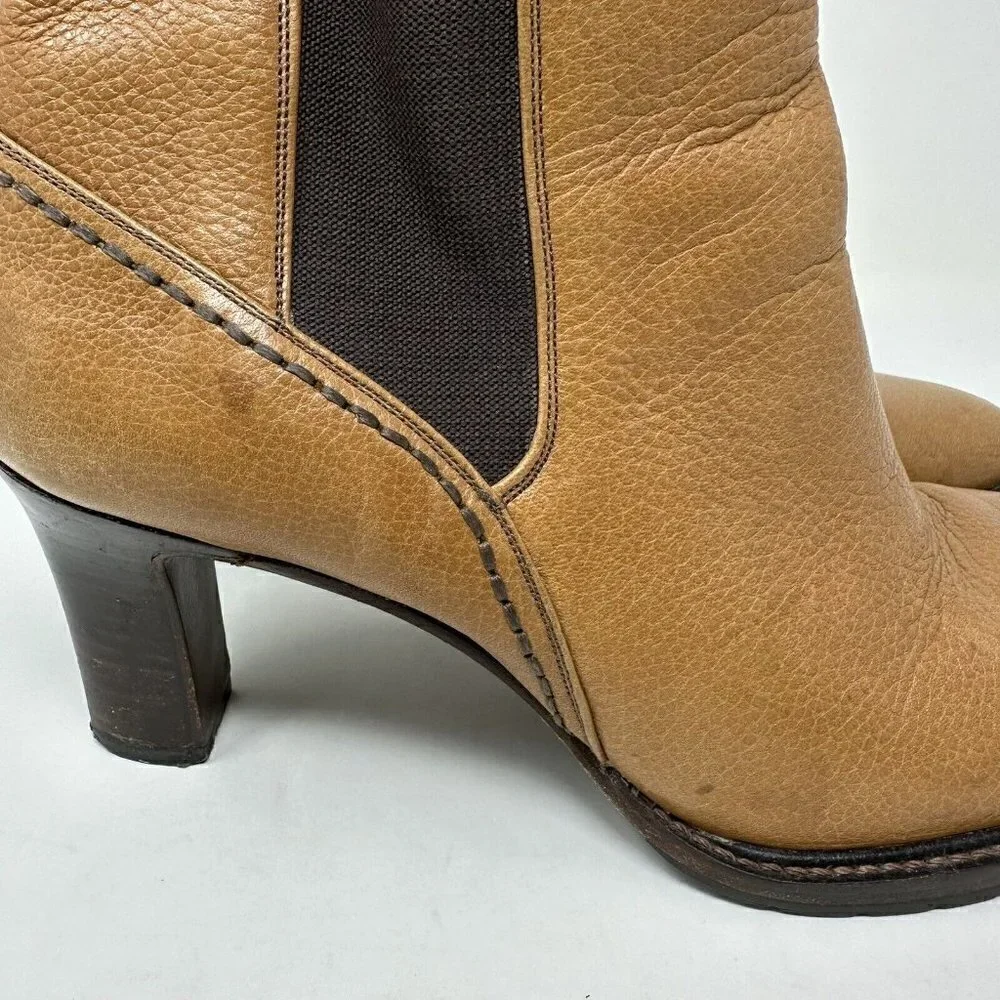 Cole Haan Country Square Toe Brown Ankle Boots Vibram‎ Size 8.5